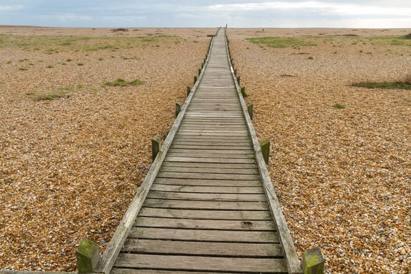 Holzpromenade, Düsternis. — Stockfoto