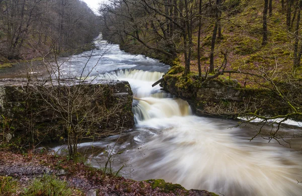 Sgwd y Bedol waterfall. On the river Nedd Fechan South Wales, UK — Stock Photo, Image
