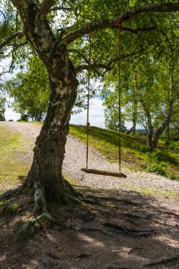 Gölgede güneşli günde salıncak