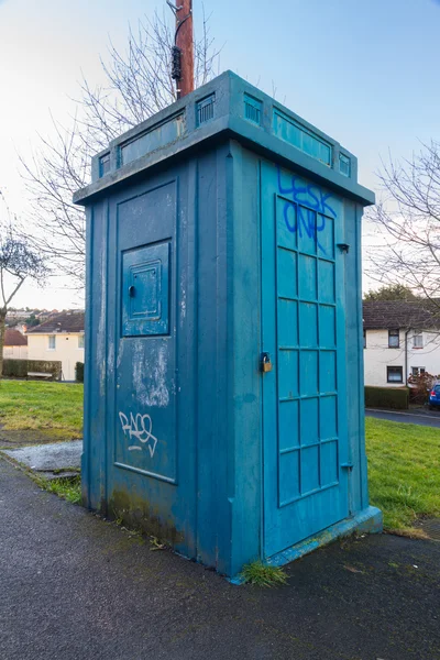 Police Public Call Box, nicknamed The Newport Tardis. — Stock Photo, Image