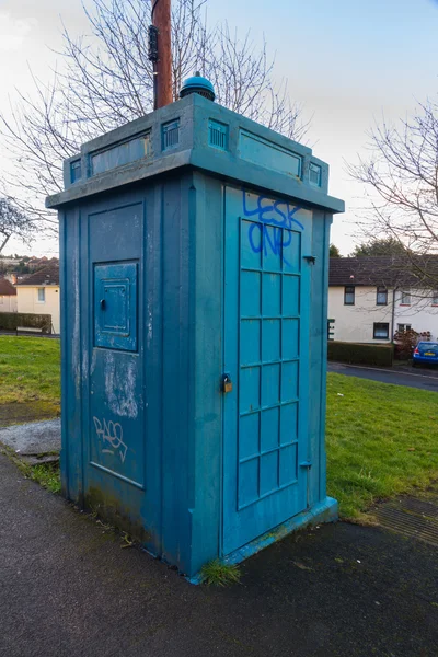 Police Public Call Box, nicknamed The Newport Tardis. — Stock Photo, Image