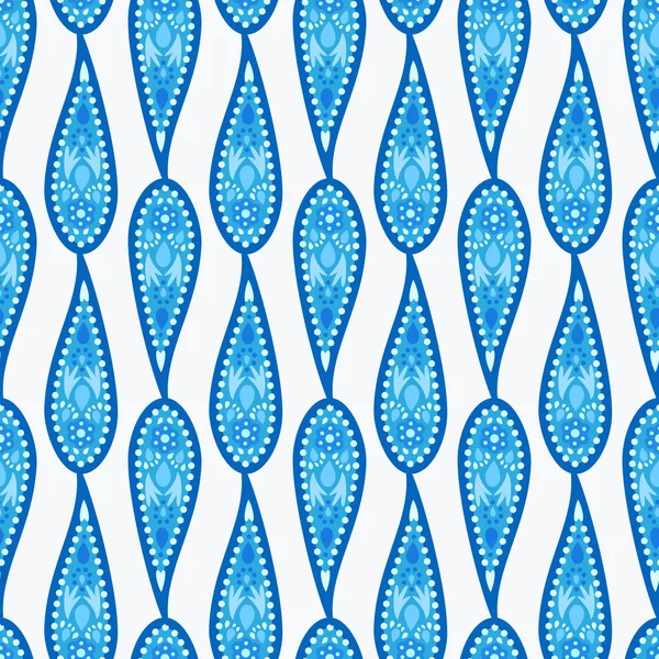 Intrikata blå droppar mönster — Stock vektor