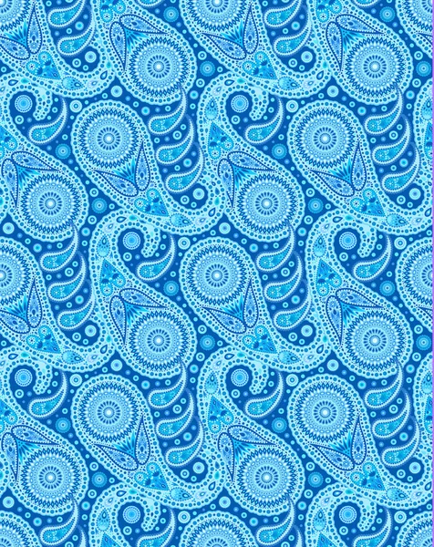 Patrón azul estrellado Paisley — Vector de stock