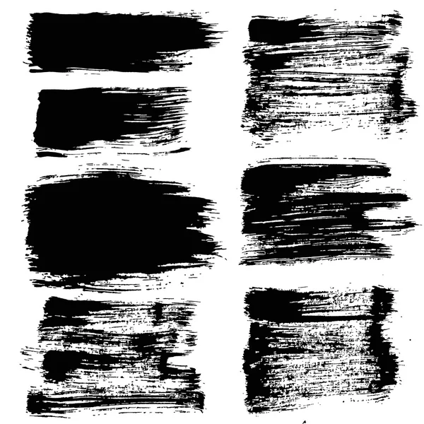 Noir Grunge coups milieux Set — Image vectorielle