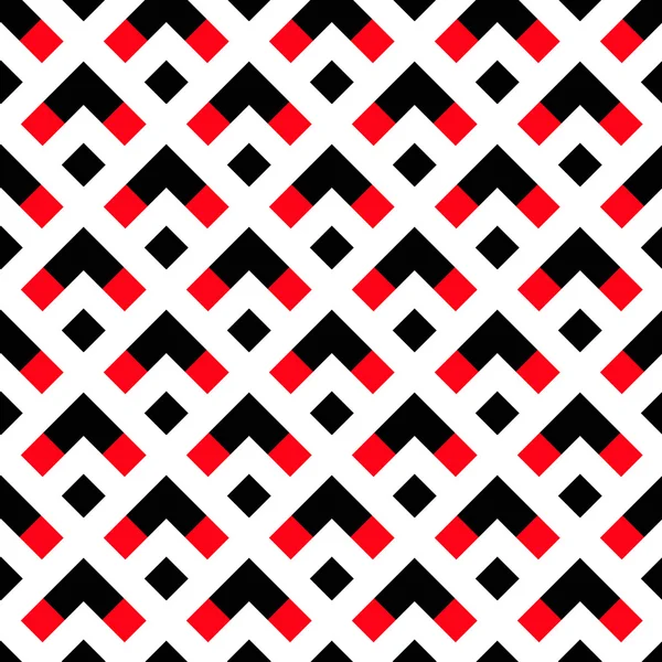 Geometric White Black Red Arrow Pattern — Stock Vector