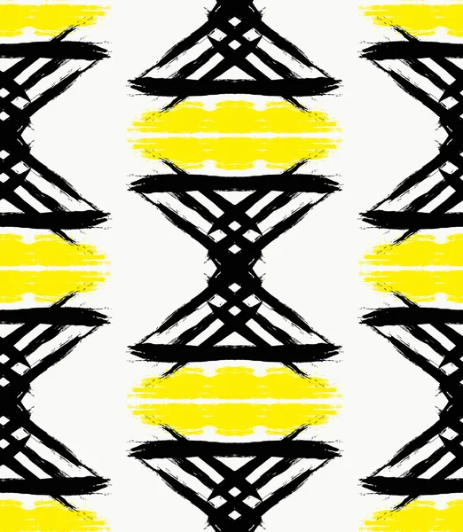 Ovanlig målade svart gula Garland mönster — Stock vektor