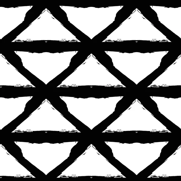 Pintado rayas triángulo negro patrón — Vector de stock