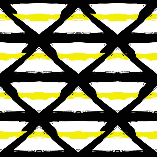 Pomalowane paski czarny wzór żółty — Wektor stockowy