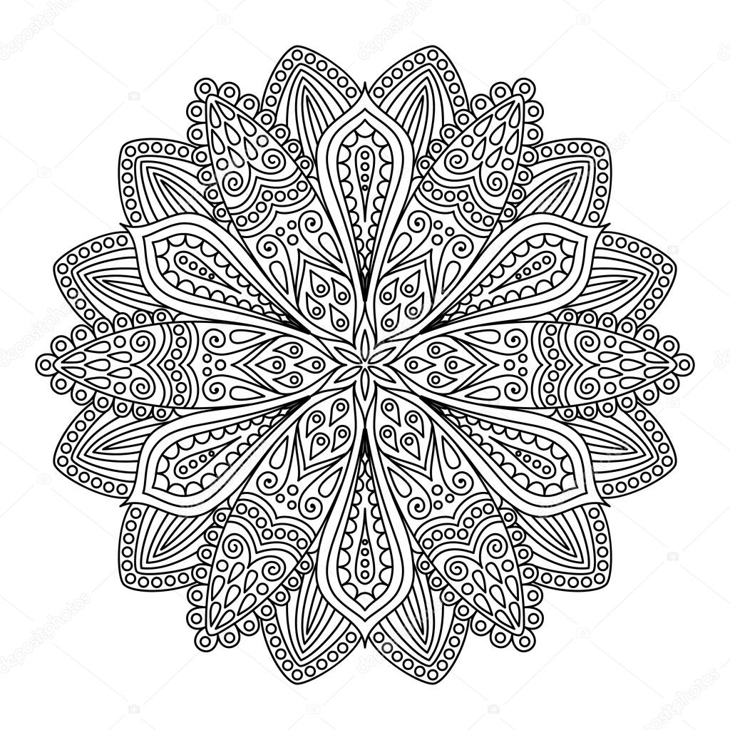 Ingewikkelde Bloem Kleurplaat Stockvector Amovitania 104700502