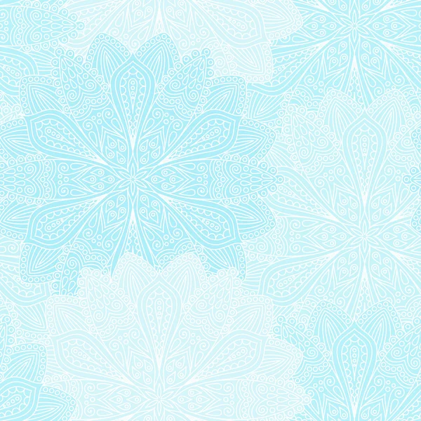 Karmaşık mavi ve beyaz çiçek deseni — Stok Vektör