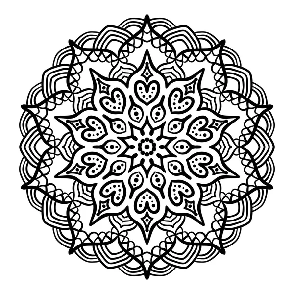 Siyah Mandala boyama — Stok Vektör