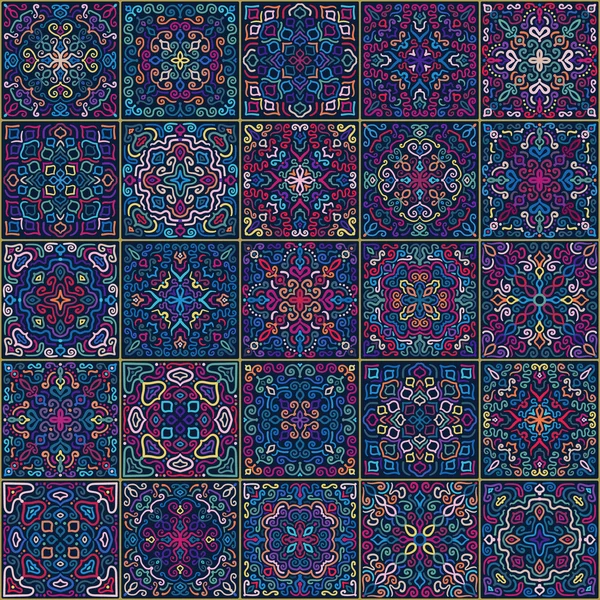 Барвисті квадратні плитки Безшовний візерунок — стоковий вектор