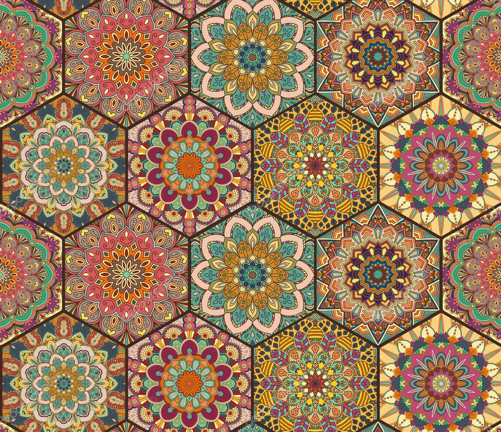 Vintage Hexagon Tile Pattern