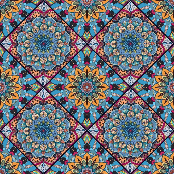 Бохо плитки цветочные квадраты красочные — стоковый вектор