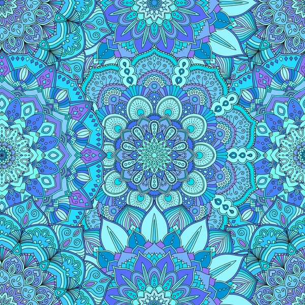 Modèle de fleur bleu complexe — Image vectorielle