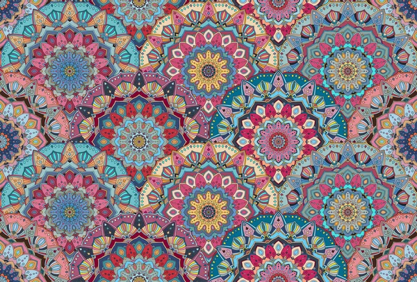 Échelles motif fleur mandalas rose bleu — Image vectorielle