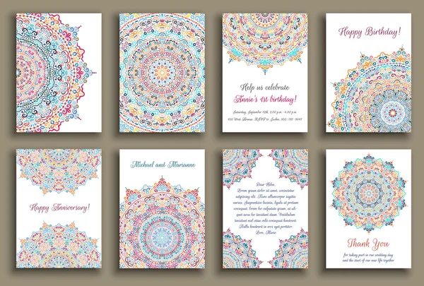 Tarjetas de felicitación Vintage Floral Luxury — Vector de stock