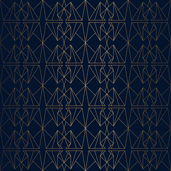 Geometric pattern. Gold on dark blue background — Stock Vector