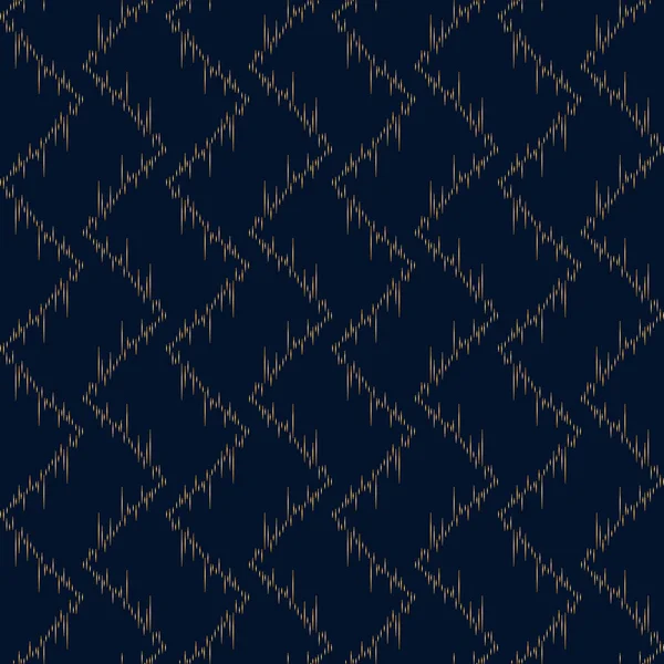 Geometric pattern. Gold on dark blue background — Stock Vector