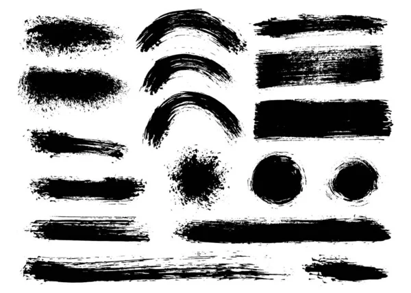 Paquete de pinceladas. Set de pinceles vectoriales texturizados — Archivo Imágenes Vectoriales