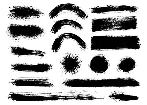 브러시 스트로크 묶음. 문자화 된 벡터 페인트 붓 세트 — 스톡 벡터