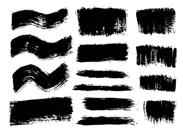 Brush stroke bundle. Textured vector paintbrush set — Stock Vector