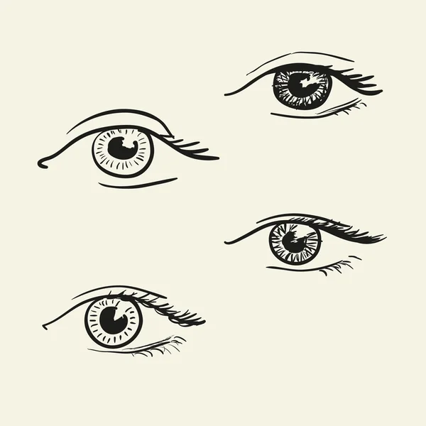 Handgetekende ogen — Stockvector