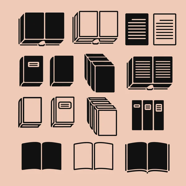 Set of Book Icons — Stock Vector