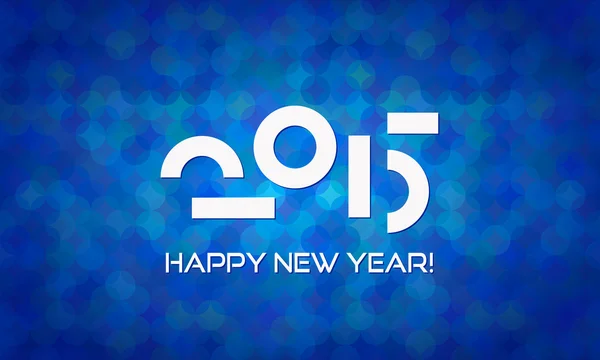 Resumen Minimalista Feliz Año Nuevo 2015 Banner con fondo brillante azul profundo — Vector de stock