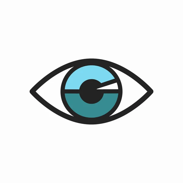 Blue Eye pictogram met zwarte voering — Stockvector