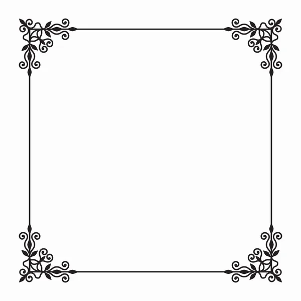 Vector Black Twirl Frame on White Background — Stock Vector