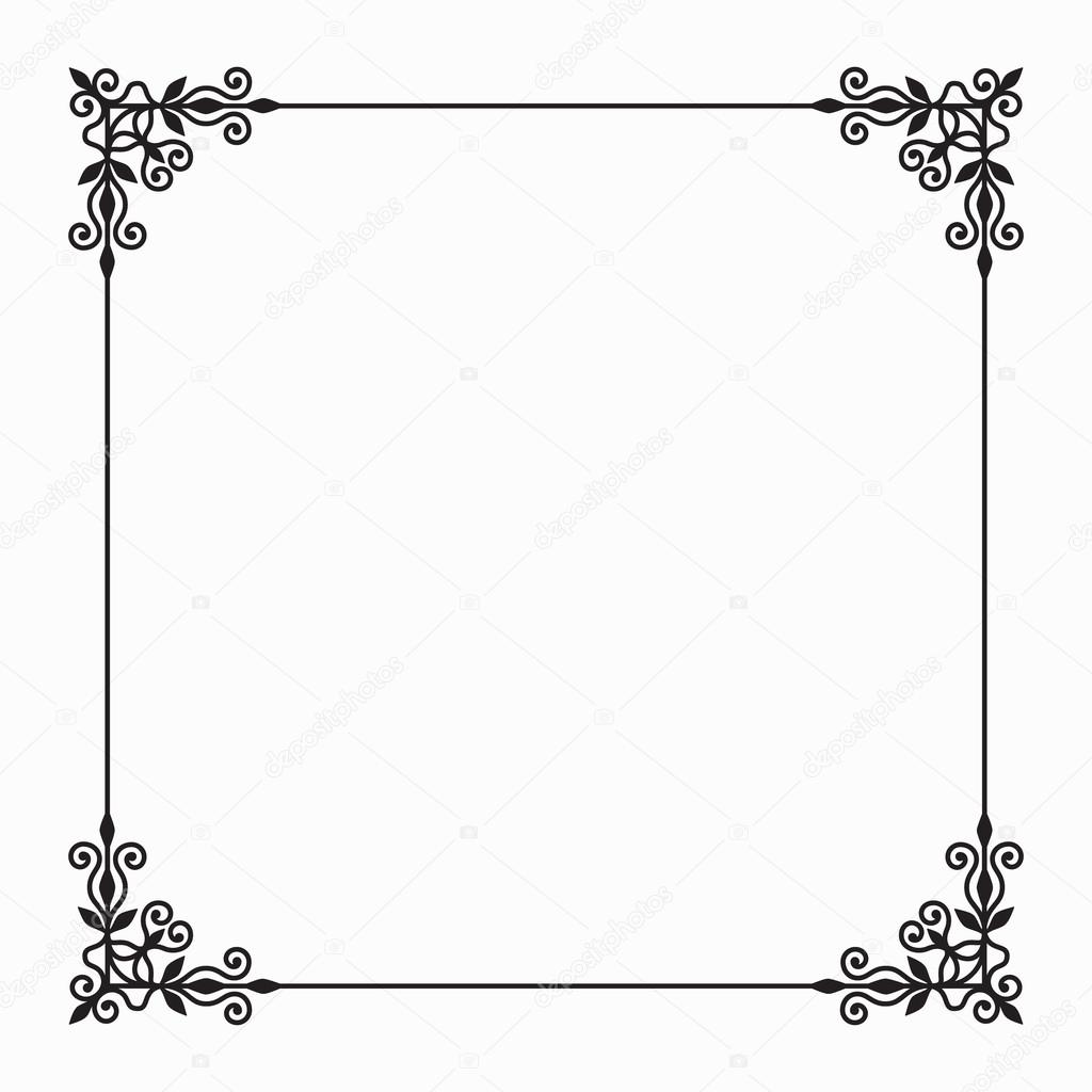 Vector Frames Black On A White Background Stock Illustration