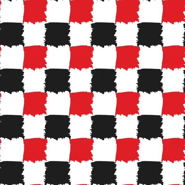 Black and Red Check Seamless Pattern — Stock Vector