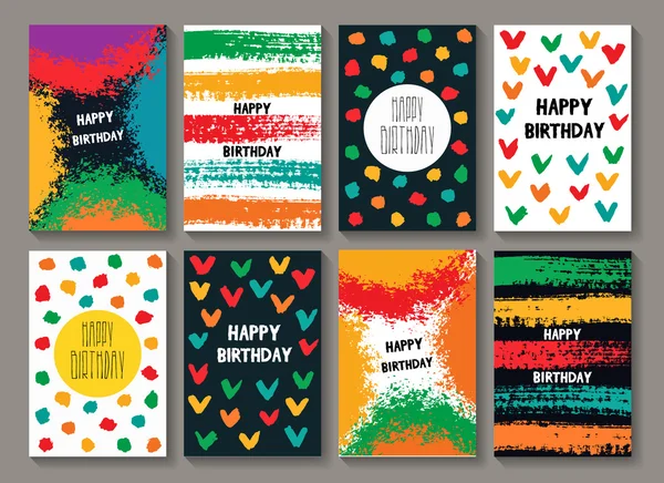 Boyalı doğum günü kartı şablonları — Stok Vektör