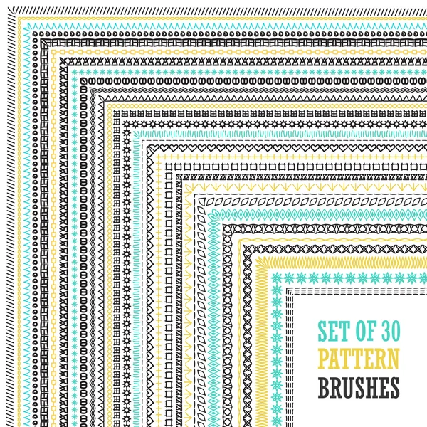 Hand Drawn Pattern Brushes Set — Stock Vector