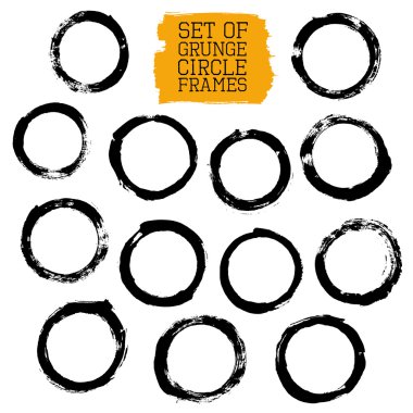 Set of Grunge Circle Frames clipart
