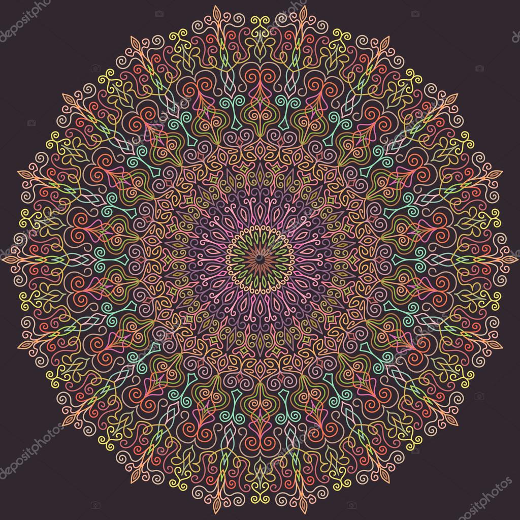 青とピンクのラインのマンダラ ストックベクター C Amovitania