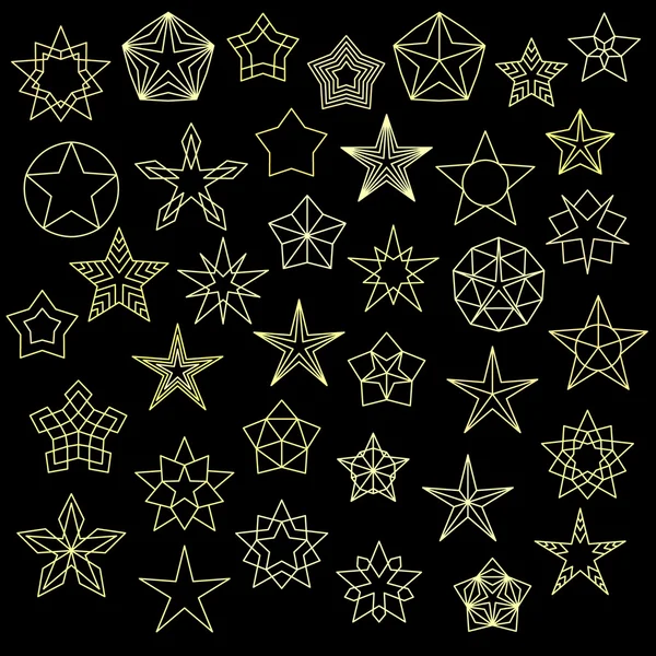 Gran conjunto de iconos de estrellas de colores — Archivo Imágenes Vectoriales