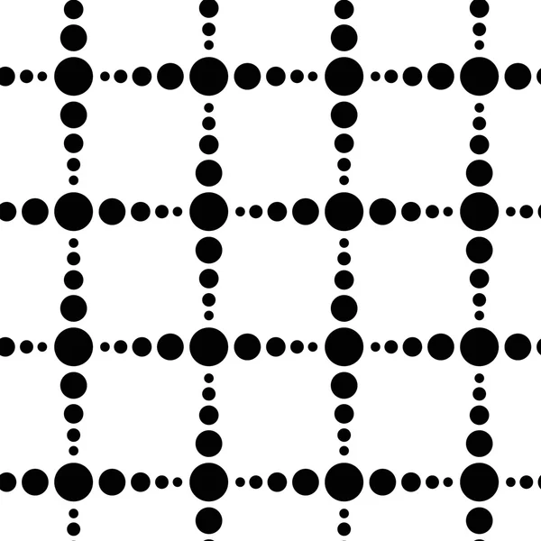 異常な黒と白の水玉は、シームレスなパターンをチェック — ストックベクタ