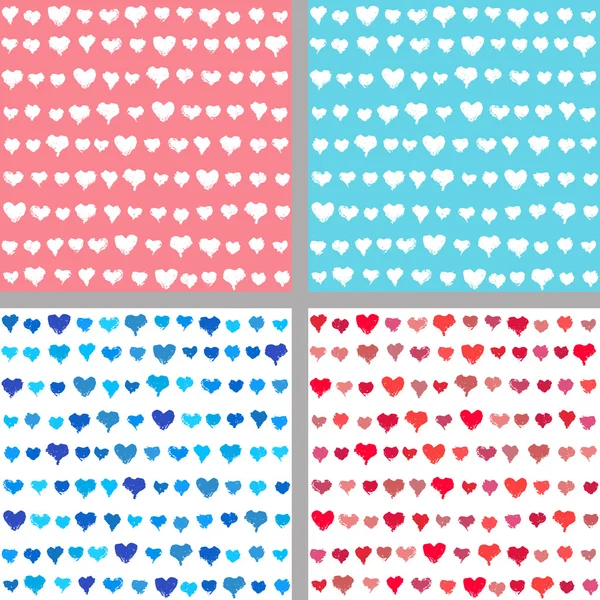 Valentine backgrounds from painted hearts — Stock Vector