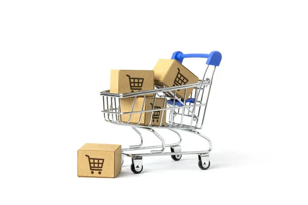 Concetto Shopping Online Con Simbolo Del Carrello — Foto Stock