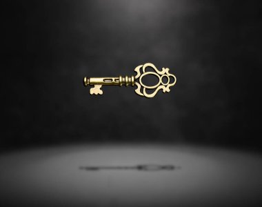 izole edilmiş eski altın ve bronz anahtar