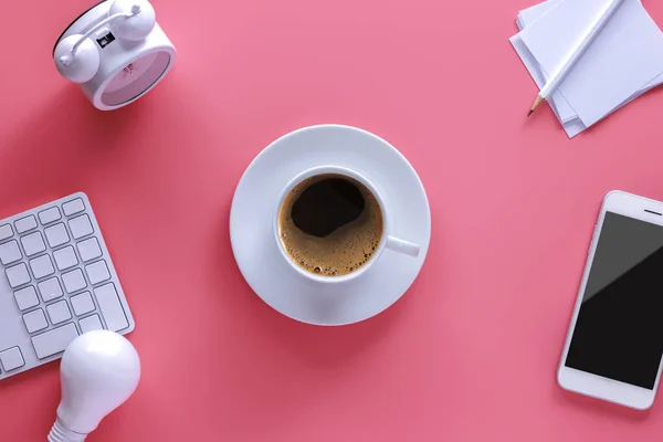 Eine Tasse Kaffee Arbeitsplatz Büro Geschäft — Stockfoto