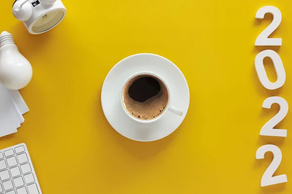 Eine Tasse Kaffee Arbeitsplatz Büro Geschäft — Stockfoto
