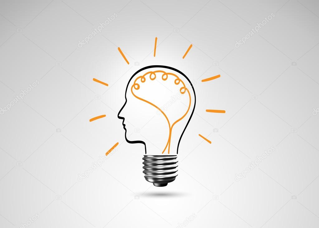 Light bulb metaphor for good idea, Inspiration concept