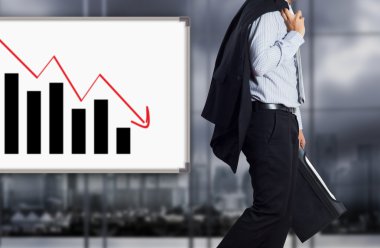 İşadamı başarısızlık grafik ile