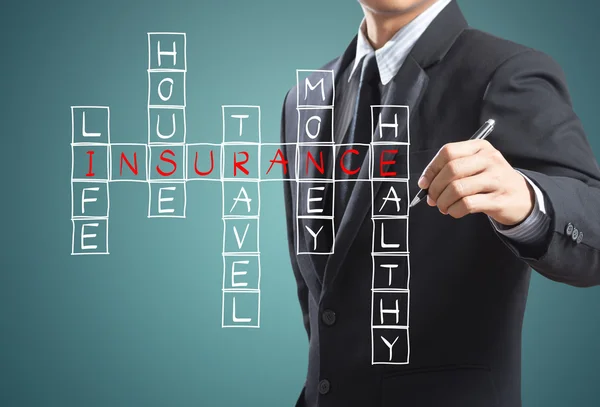 Businessman write insurance concept — Stock Photo, Image