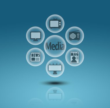 Medya iletişim simgeler olarak crystal ball