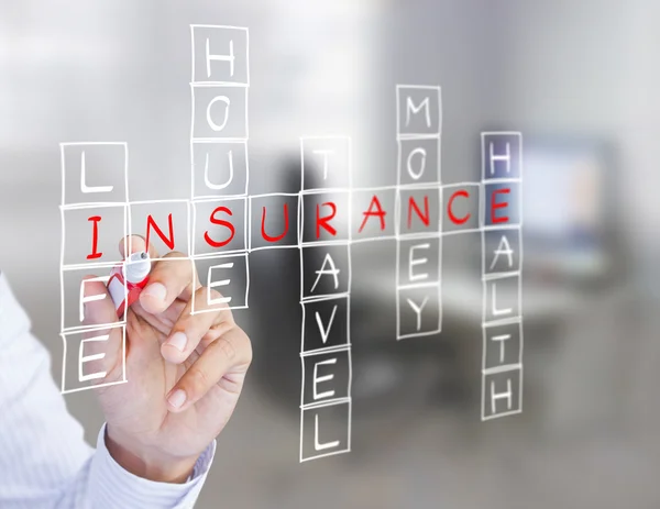 Businessman write life insurance concept — Stock Photo, Image