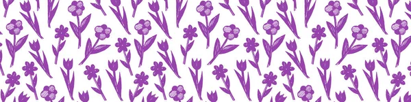 Bitkilerle el çizimi vektör deseni